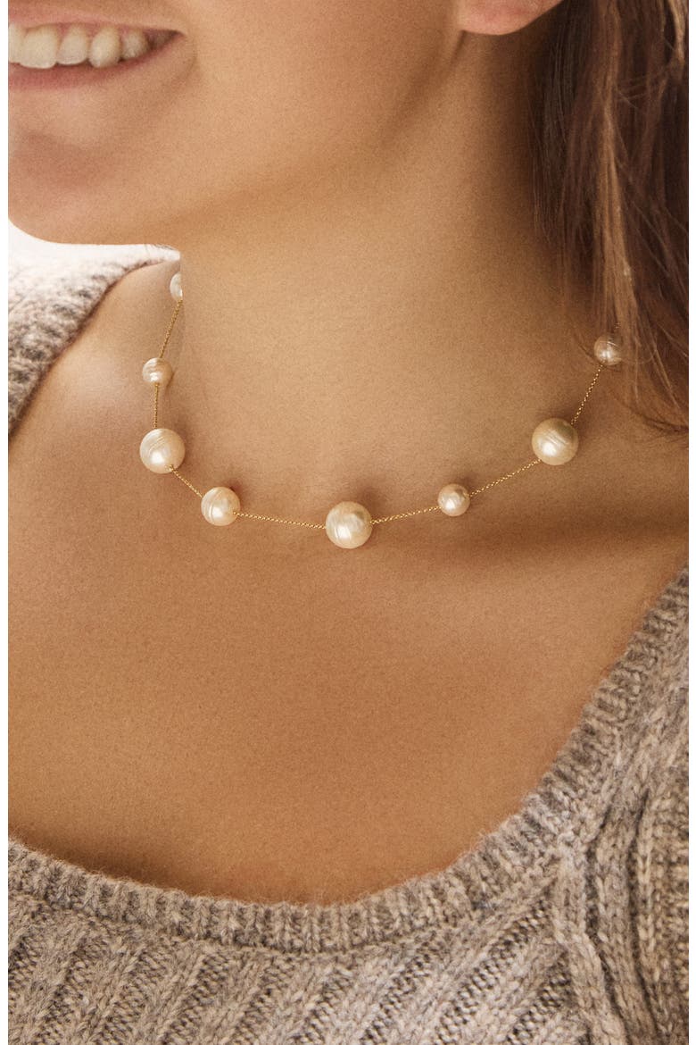 Faux Pearl Necklace, Alternate, color, PEARL