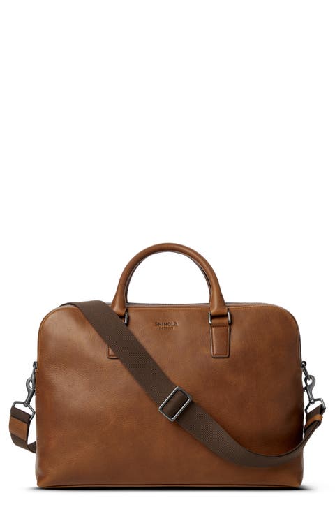 Double Zip Navigator Leather Briefcase