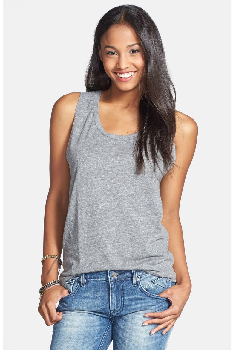 Cotton Racerback Tank, Main, color, HEATHER GREY