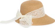 BUSBEE STYLE Straw Cloche with Lace Band