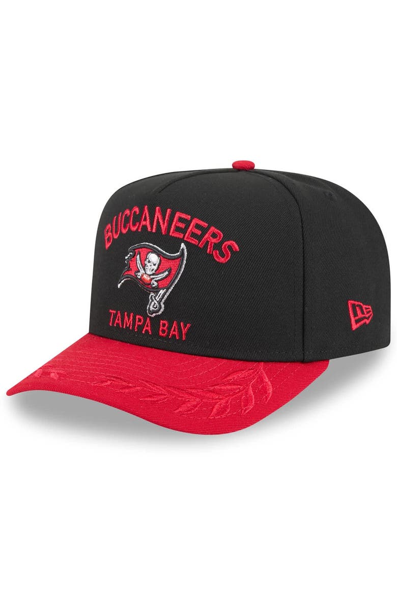 New Era Men's New Era Black/Red Tampa Bay Buccaneers 2025 NFL Draft A-Frame 9FIFTY Snapback Hat, Main, color, Black