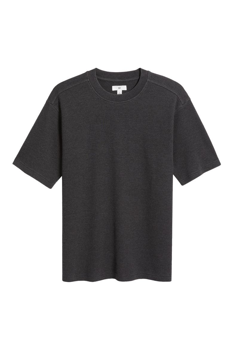 Oversize Waffle T-Shirt, Alternate, color, BLACK