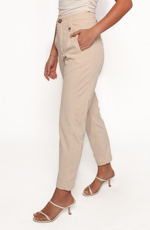 Petal And Pup Petal & Pup Jones Crop High Waist Corduroy Pants In White