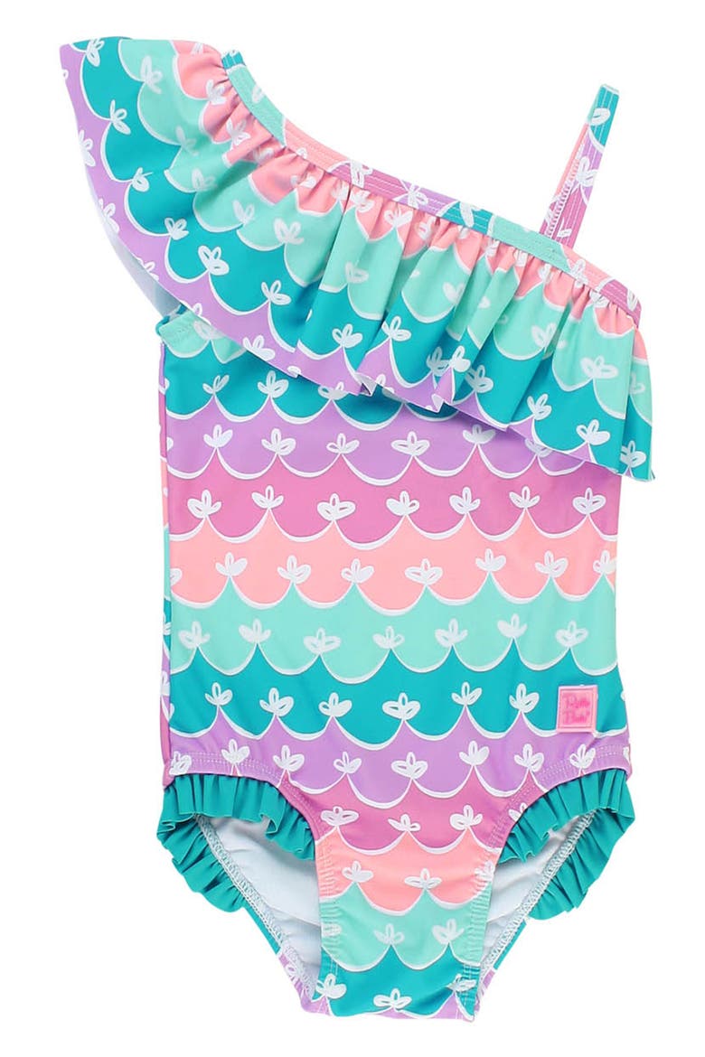 Kids' Mermaid One-Shoulder One-Piece Swimsuit, Main, color, BLUE