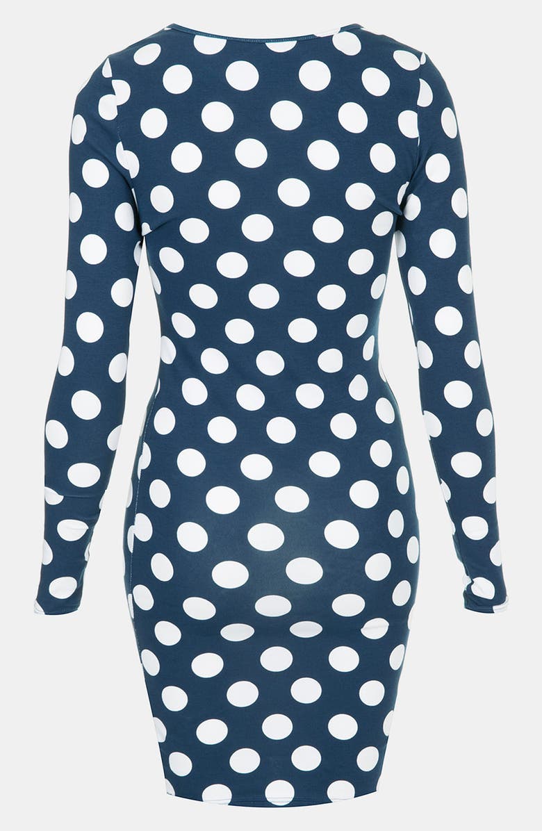 Topshop Polka Dot Body-Con Dress, Alternate, color, 