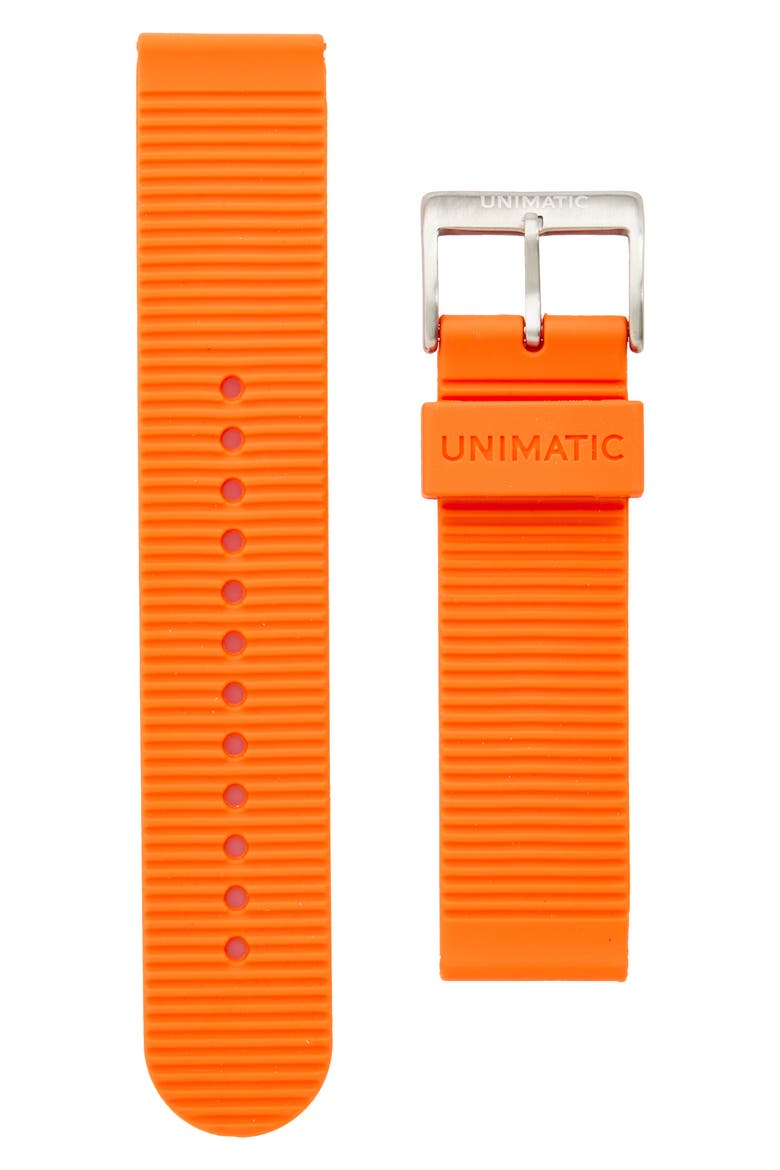 Synthetic Rubber Watchband, Main, color, ORANGE