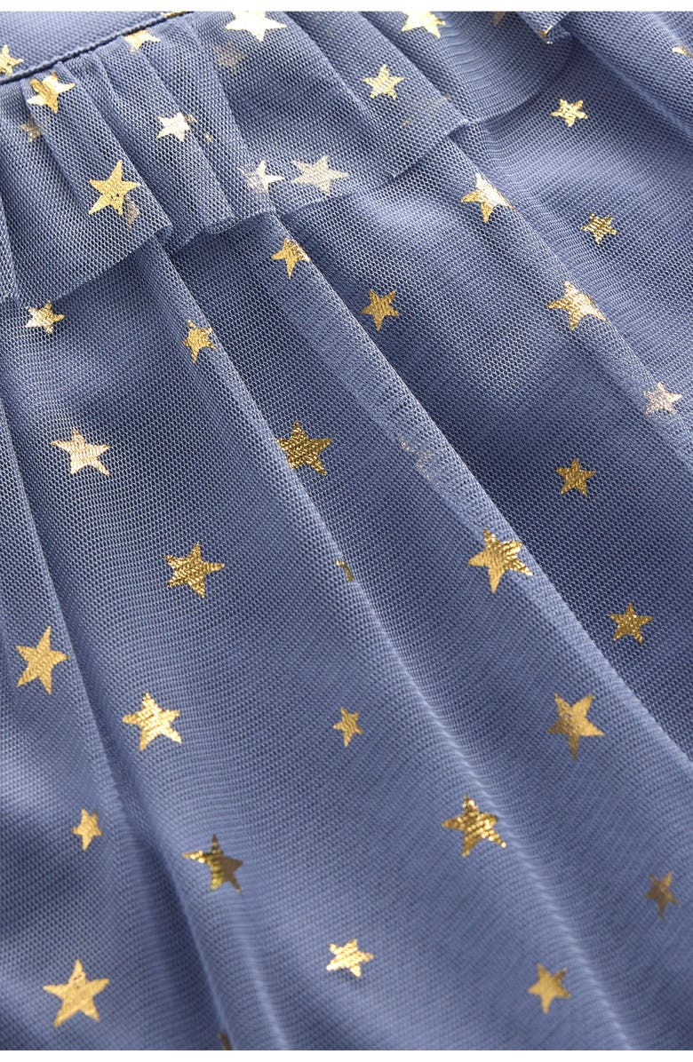 Mini Boden Kids' Foil Star Tulle Top, Alternate, color, Stormbolt Blue Stars