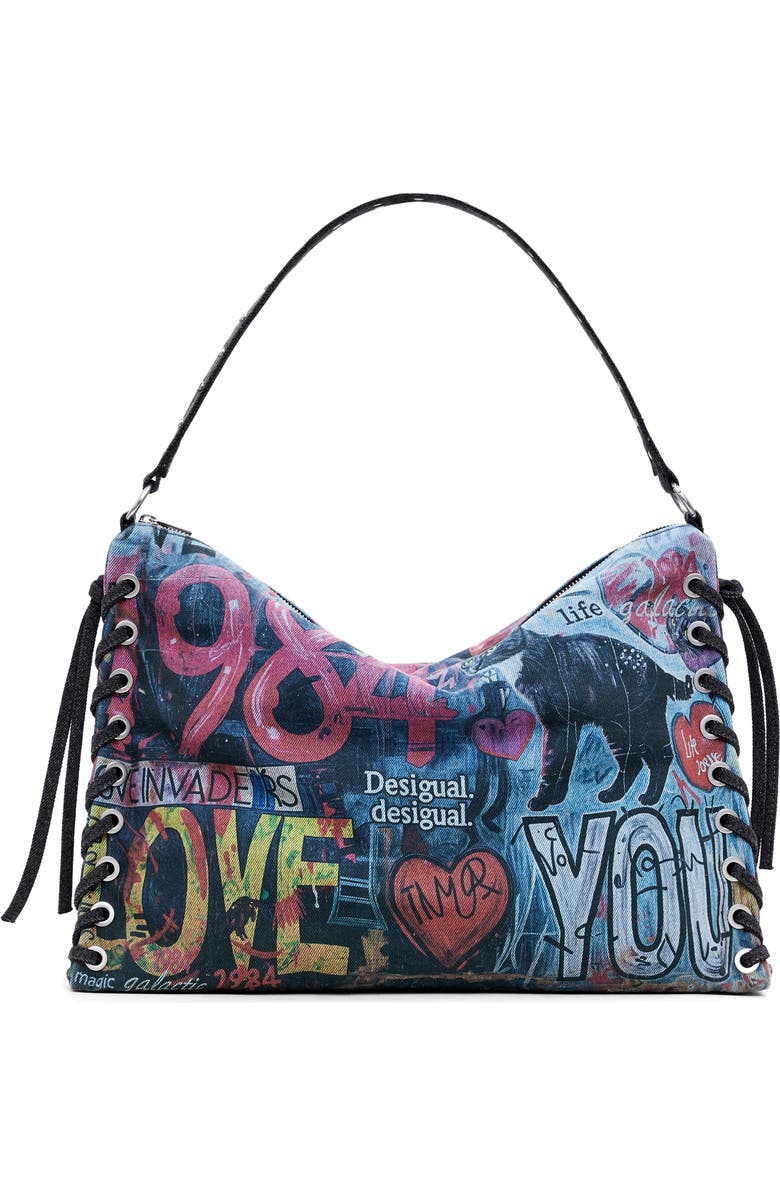 Desigual Denim Shoulder Bag, Main, color,