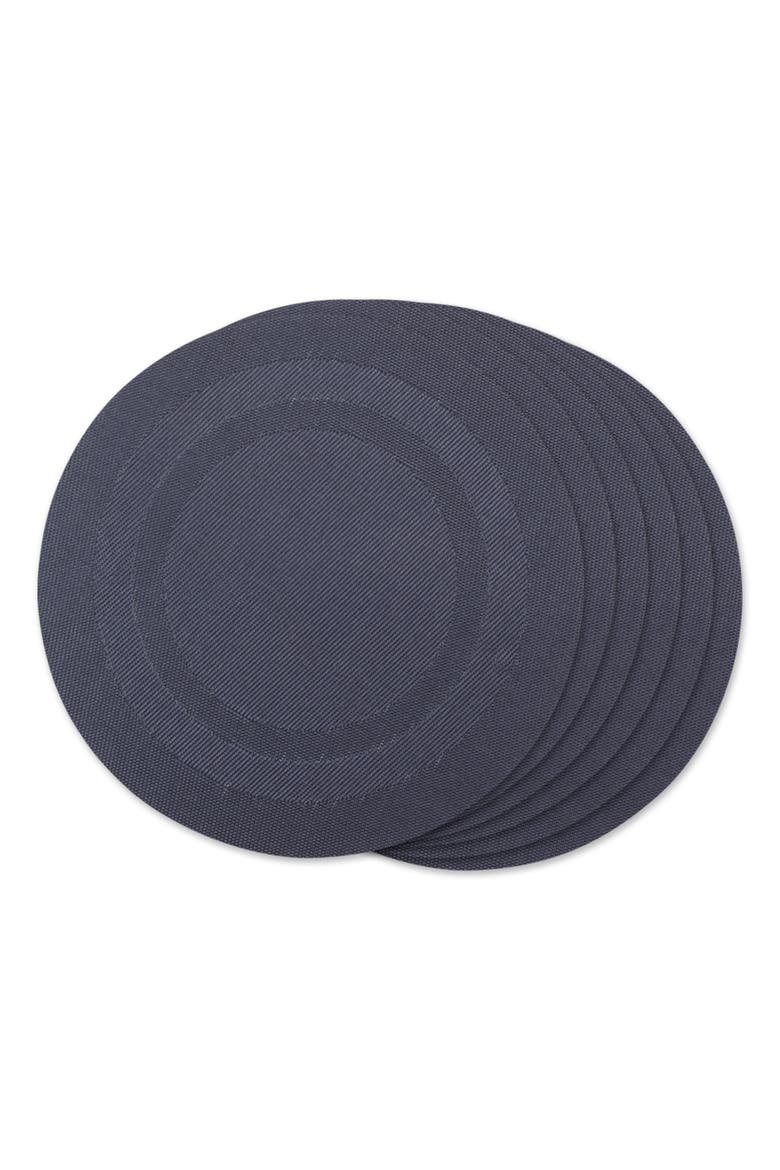PVC Double frame Round Placemat Set/6, Main, color, Stonewash Blue