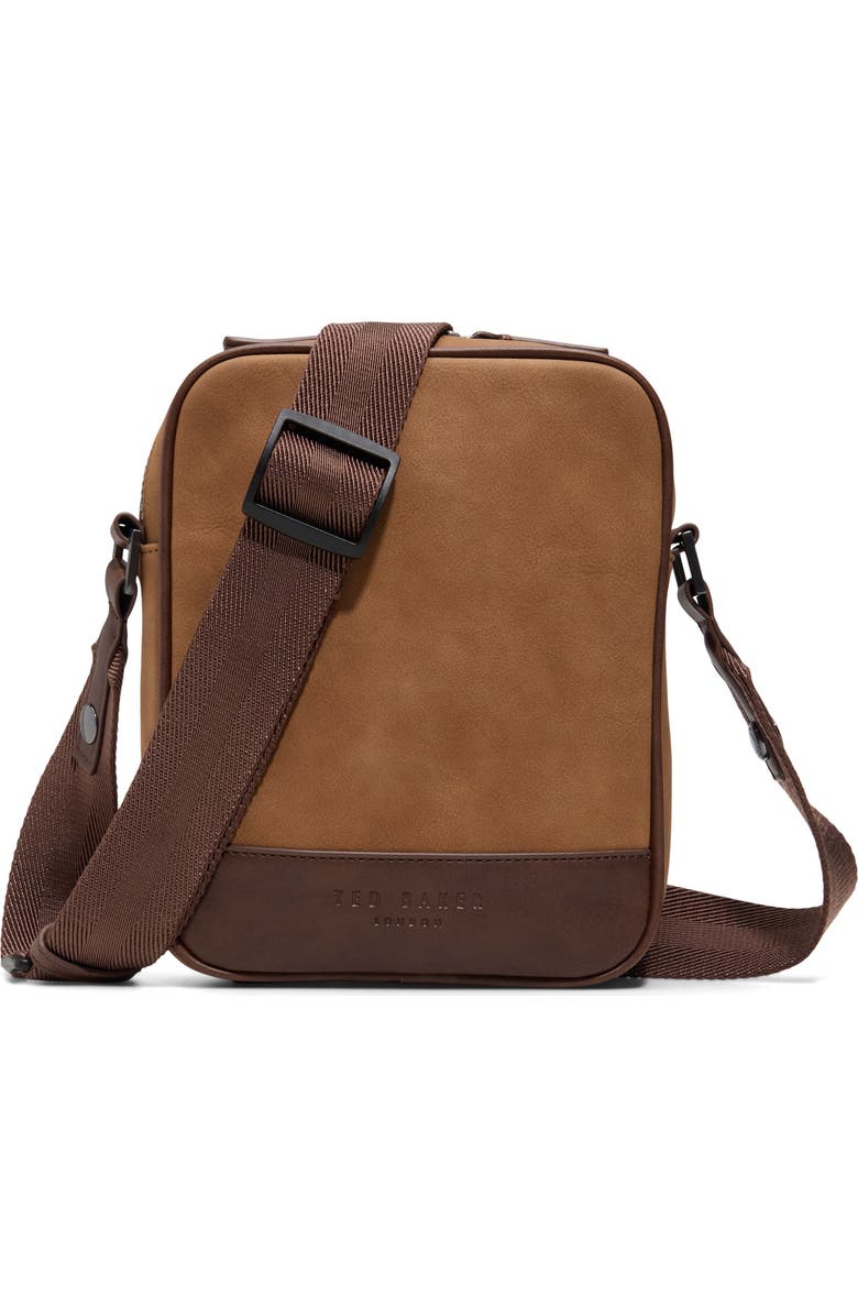 Ted Baker London Fairford Sling Crossbody Bag, Main, color, Hamilton Nubuck/ Brown Stone