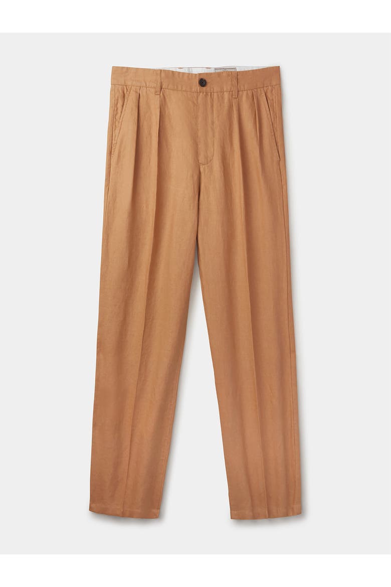 Belvedere Relaxed Linen Trouser, Alternate, color, Mustard