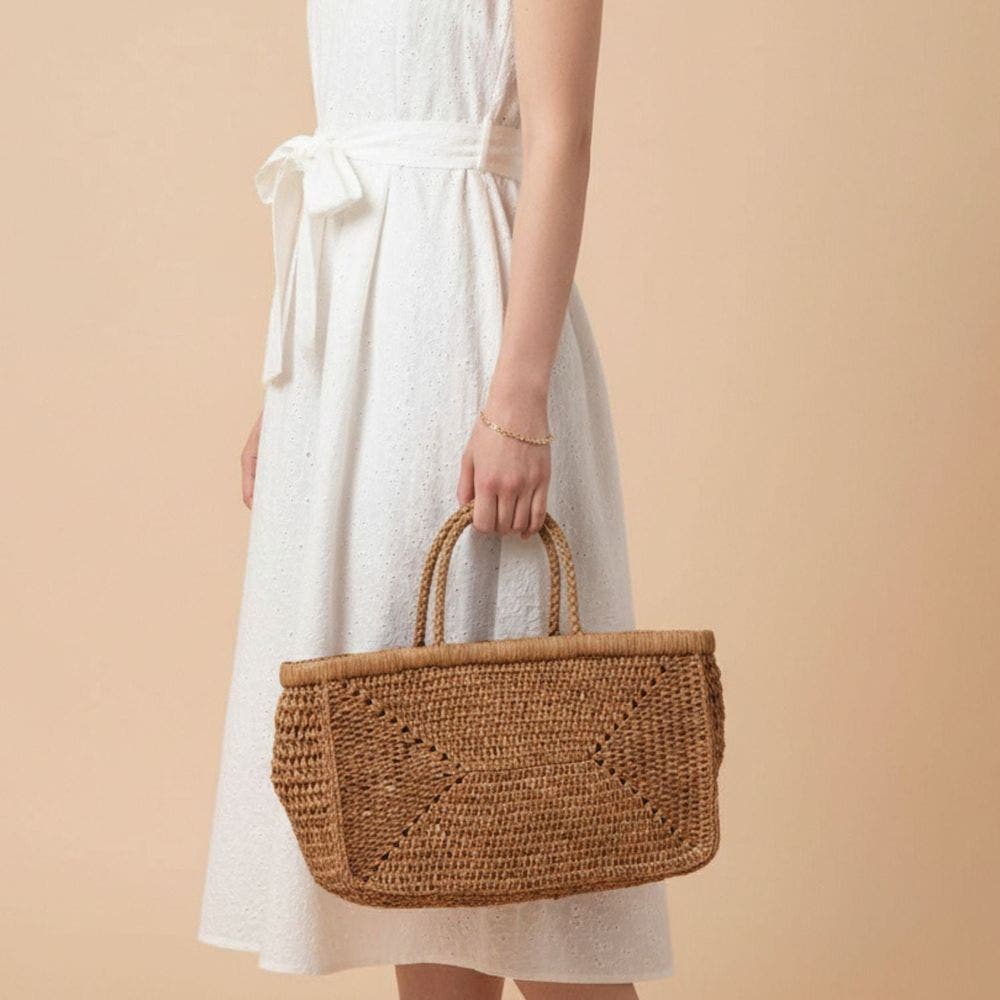 Clipa Raffia Beach Tote Bag, Alternate, color, Caramel