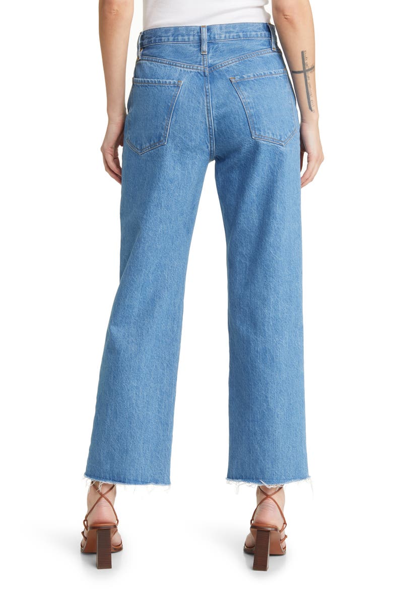 (Bio)Degradable Le Jane Raw Hem Straight Leg Jeans, Alternate, color, MEADOW