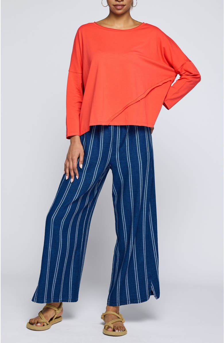 LUUKAA Cerys Asymmetric Jersey Blouse, Alternate, color, Vermillion