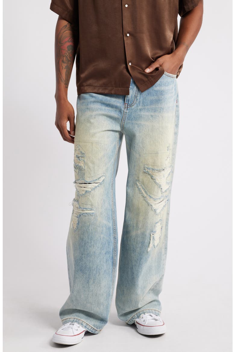 Baggy Rip & Repair Jeans, Main, color, HAND ME DOWN INDIGO