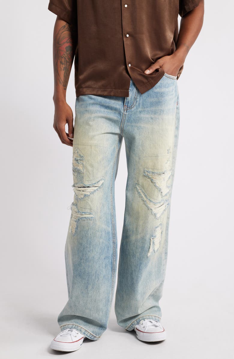 Elwood Baggy Rip & Repair Jeans, Main, color, Hand Me Down