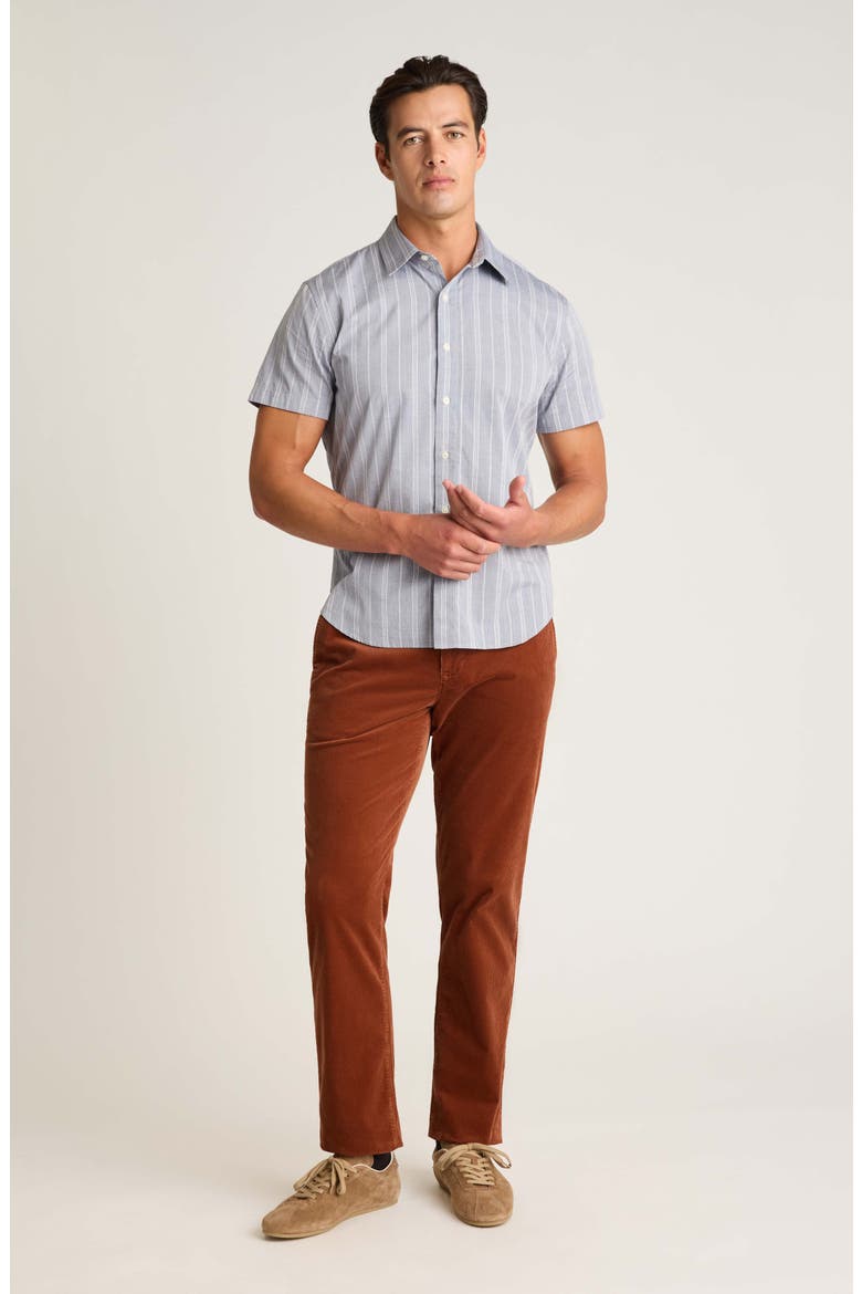 Riviera Slim Fit Stripe Short Sleeve Button-Up Shirt, Alternate, color, TEXTURED TOBY STRIPE