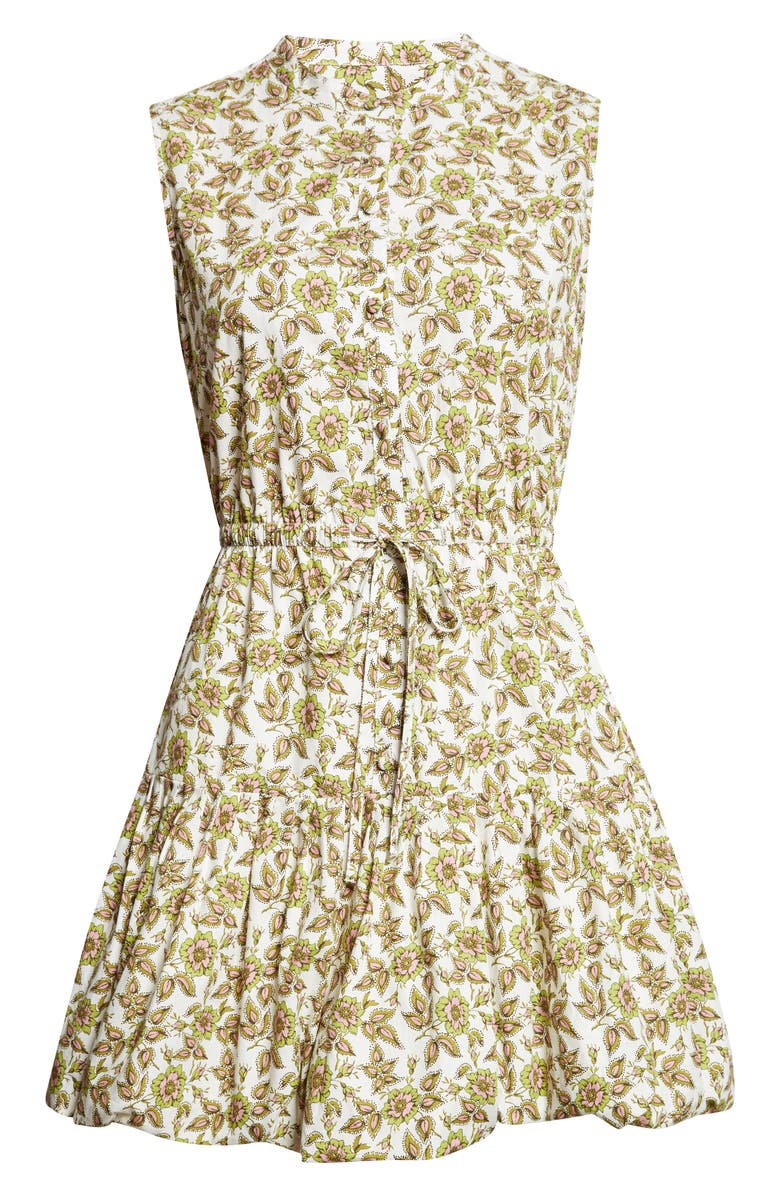 Derek Lam 10 Crosby Briar Print Sleeveless Minidress, Alternate, color, Green/ Pink Floral