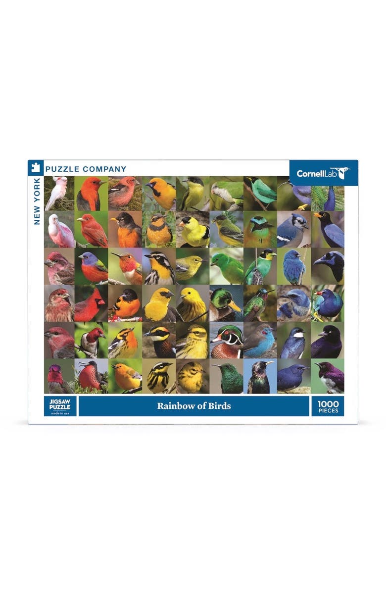 NEW YORK PUZZLE COMPANY Rainbow of Birds 1000 Piece Puzzle, Main, color, NO COLOR