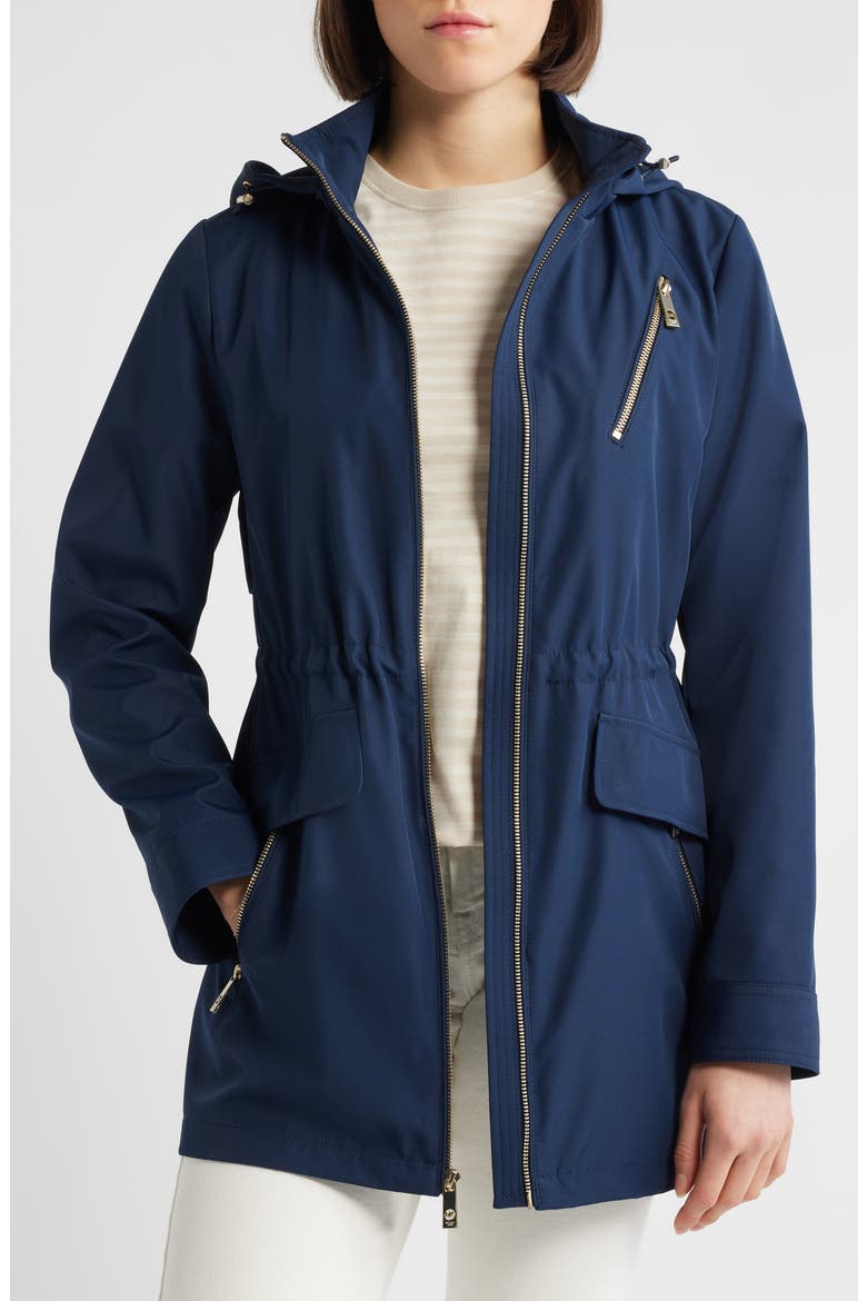 Zip Front Jacket with Removable Hood, Main, color, MIDNIGHT
