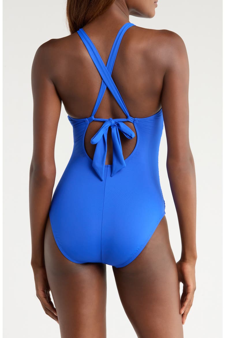 Island Goddess Convertible High Neck One-Piece Swimsuit, Alternate, color, SAPPHIRE