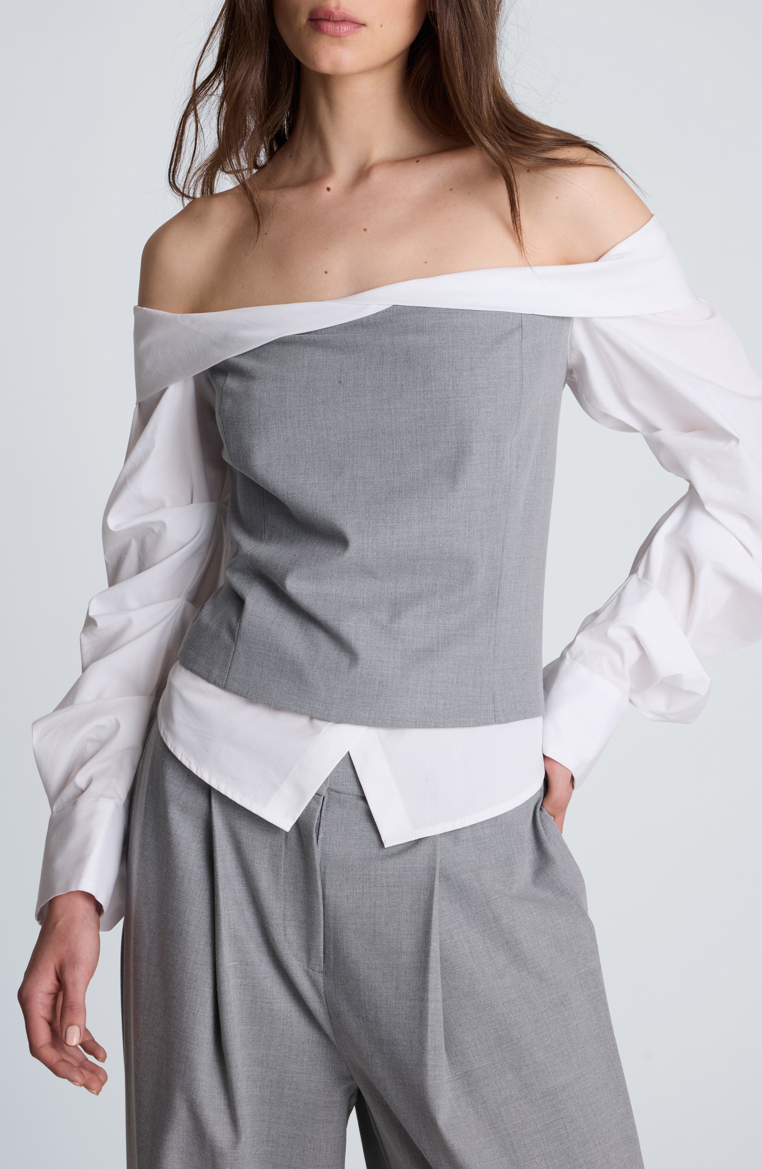 selected LIGHT FOG HEATHER/ PURE WHITE