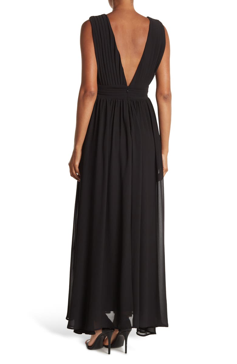 Love By Design Plunge V-Neck Sleeveless Georgette Maxi Dress, Alternate, color, 