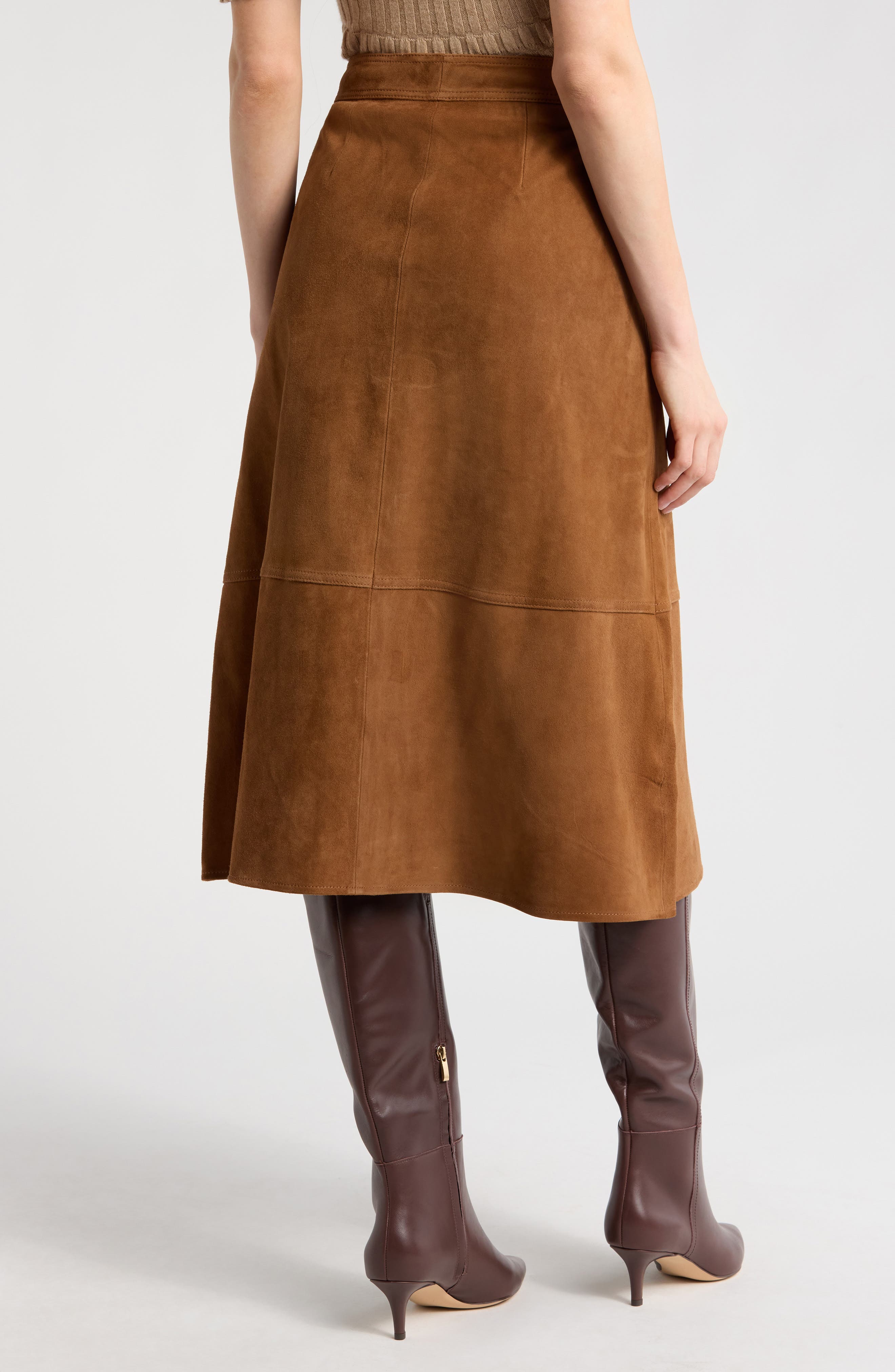 Terrassa Suede A-Line Skirt - image 2