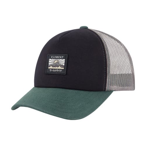 Element Logo Trucker Hat With Mesh Back And Snapback Closure In Gray