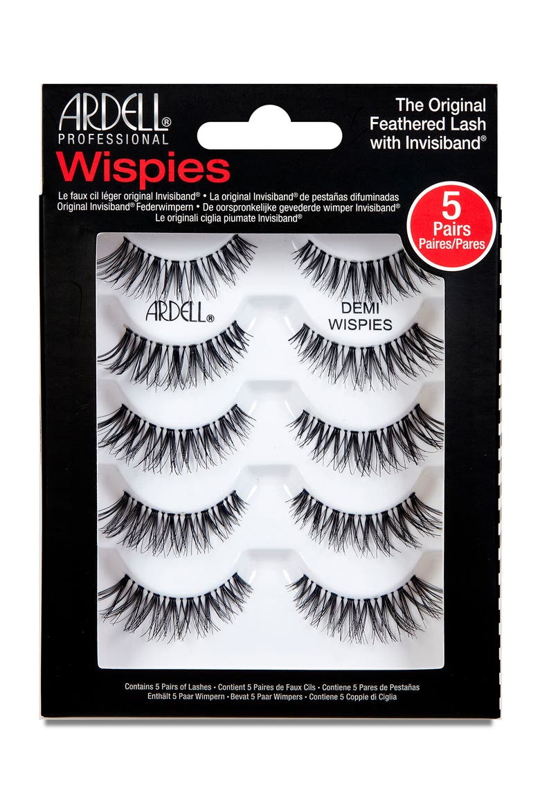 Black Natural Demi Wispies - Pack of 5, Main, color, NO COLOR