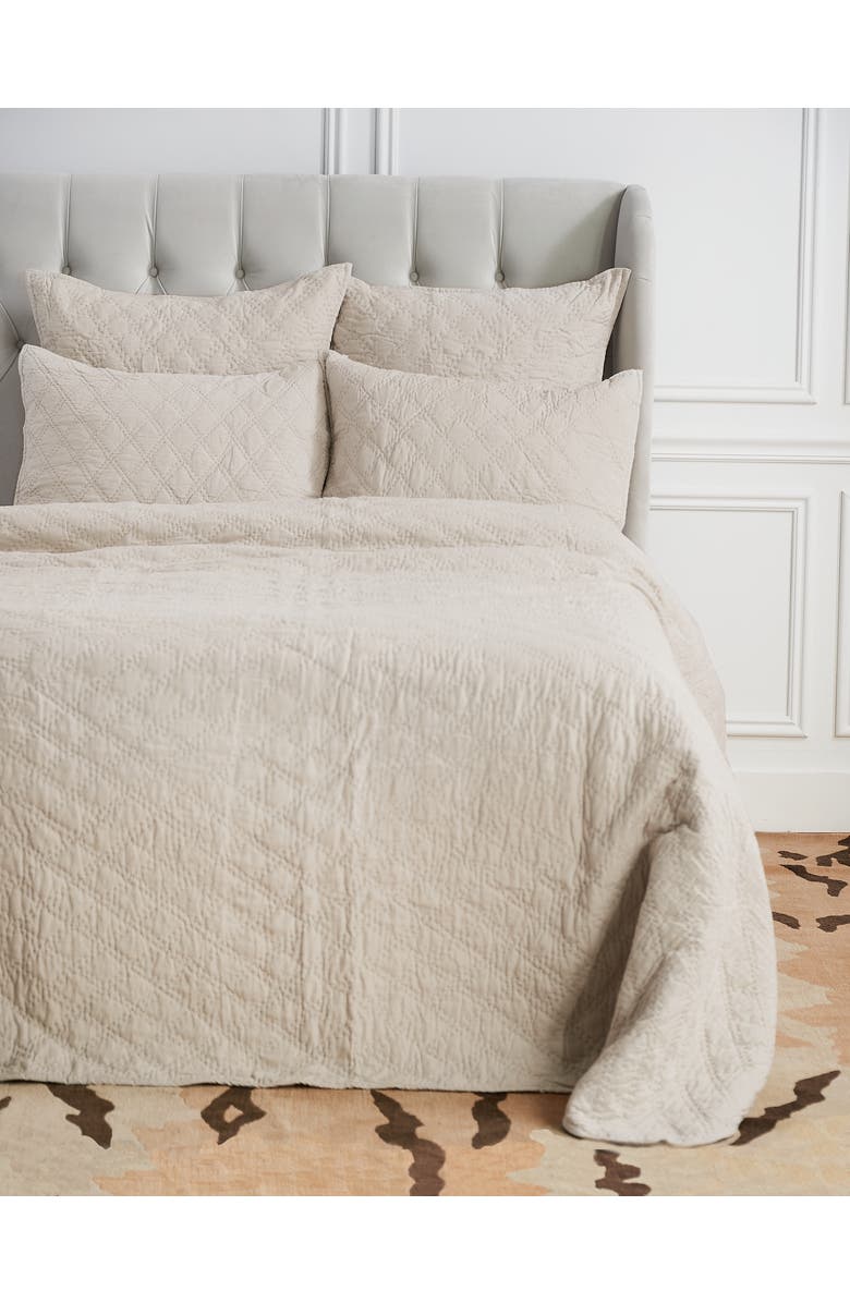 ELISABETH YORK 26" x 26" Sutton Natural Cotton Euro Sham - Machine Washable, Alternate, color, Brown