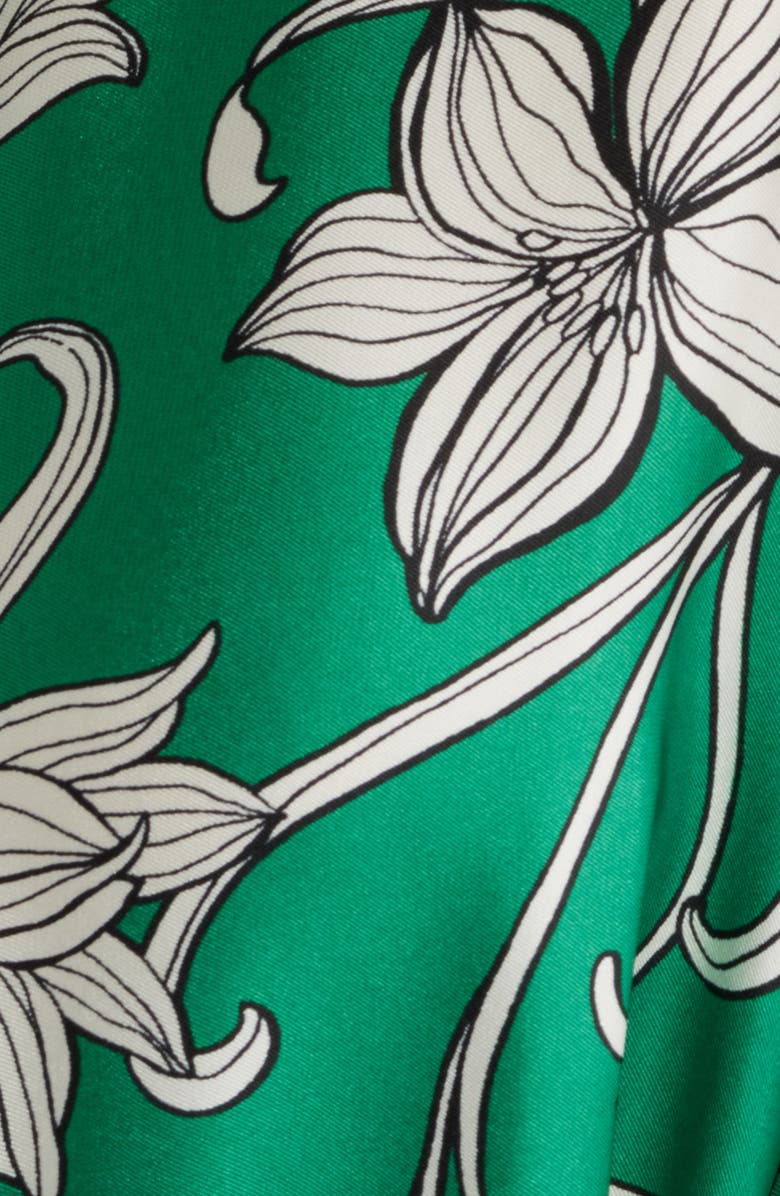 Anne Klein Floral Long Sleeve Tiered Shirtdress, Alternate, color, 