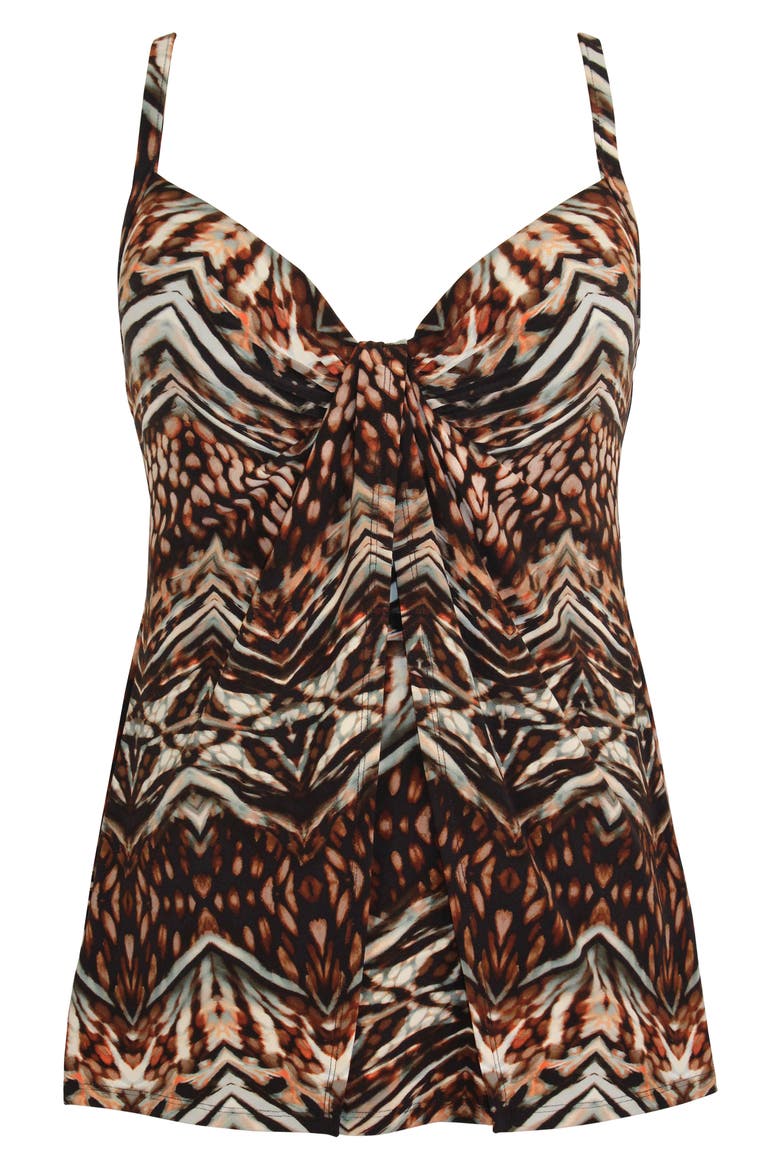 Tigress Gala Underwire Tankini Top, Alternate, color, BLM