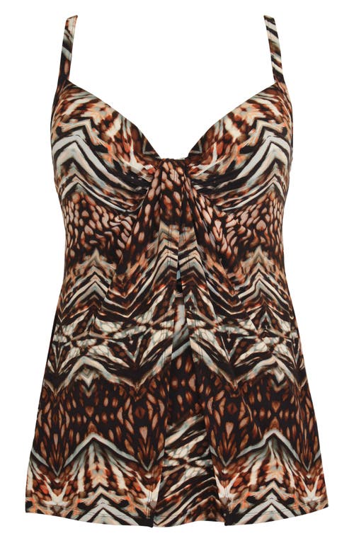 Miraclesuit Tigress Gala Underwire Tankini Top In Brown