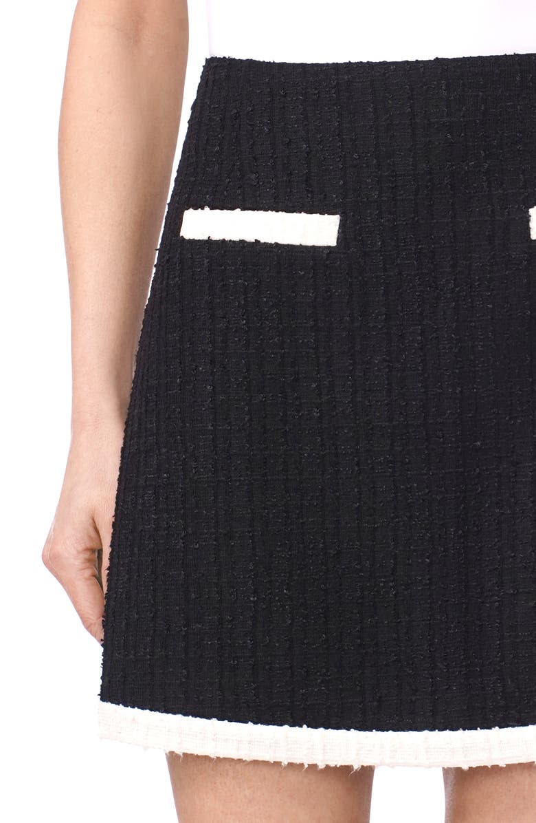 CeCe Patch Pocket Tweed Miniskirt, Alternate, color, Rich Black