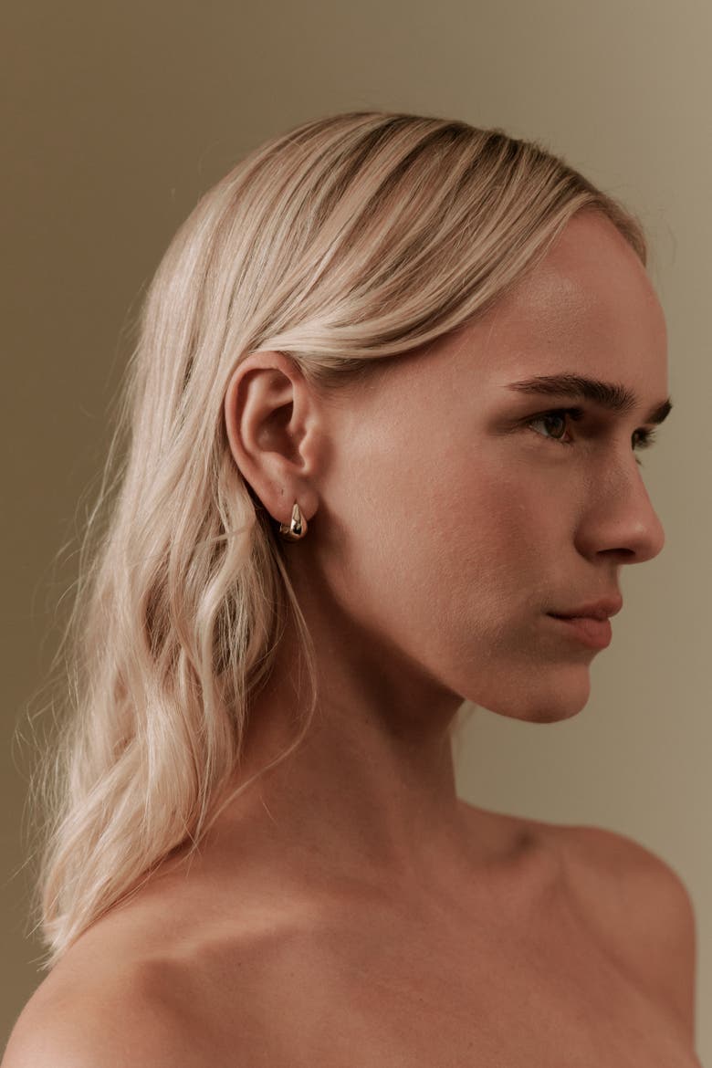 Lyle Small Triangle Hoops, Alternate, color, Recycled Gold Vermeil