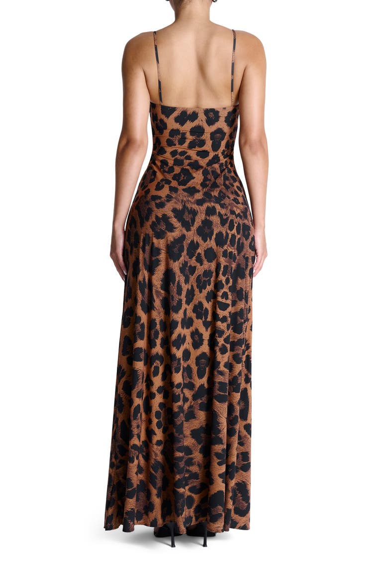 Printed Maxi Dress, Alternate, color, LEOPARD