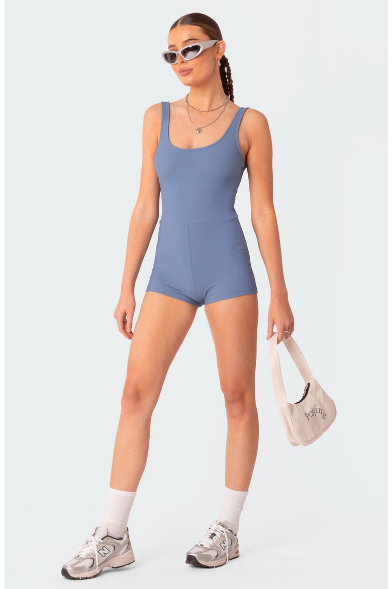 Drea Open Back Rib Romper, Alternate, color, BLUE