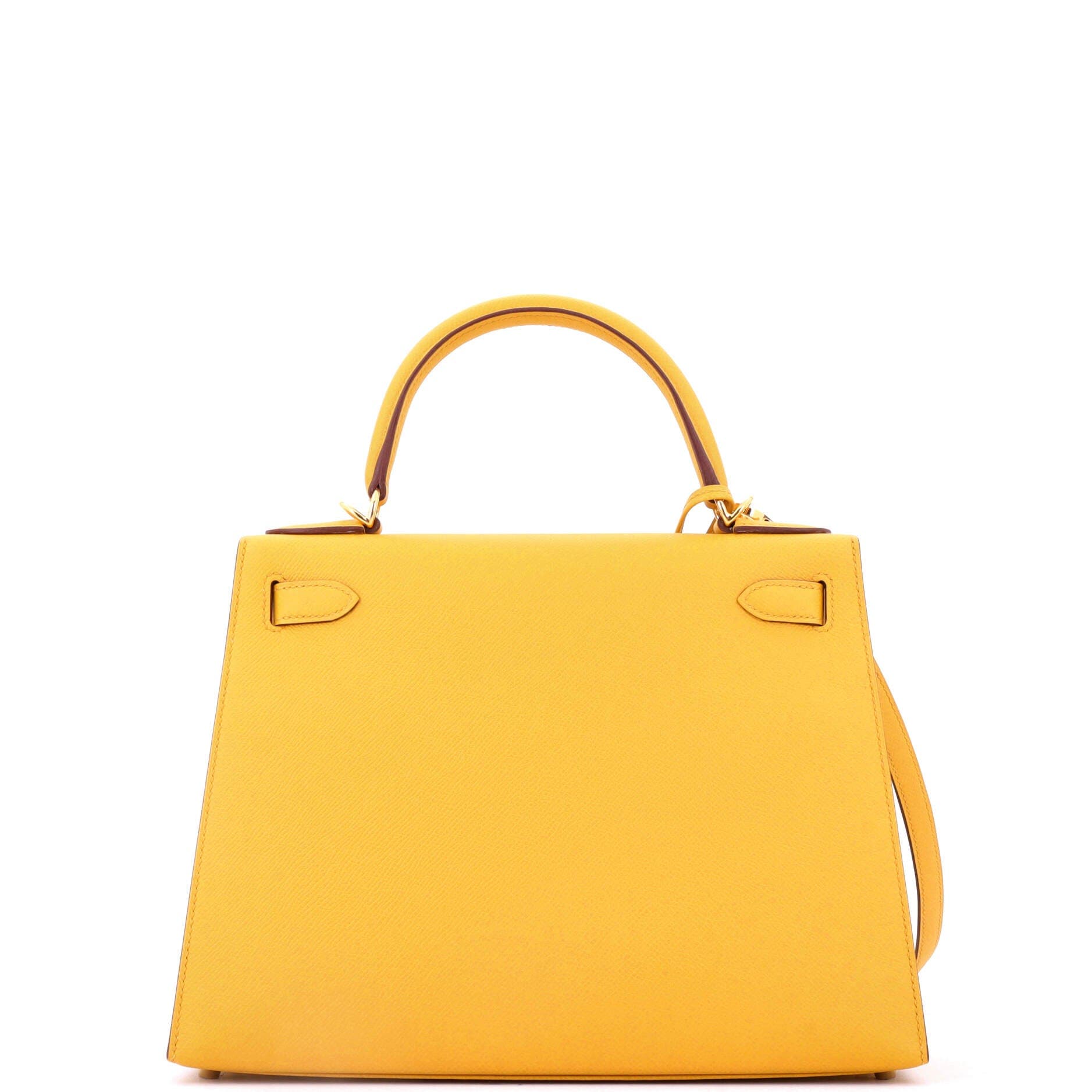 Pre-Owned Hermes Kelly Handbag Yellow Epsom With Gold Hardware 28 ...