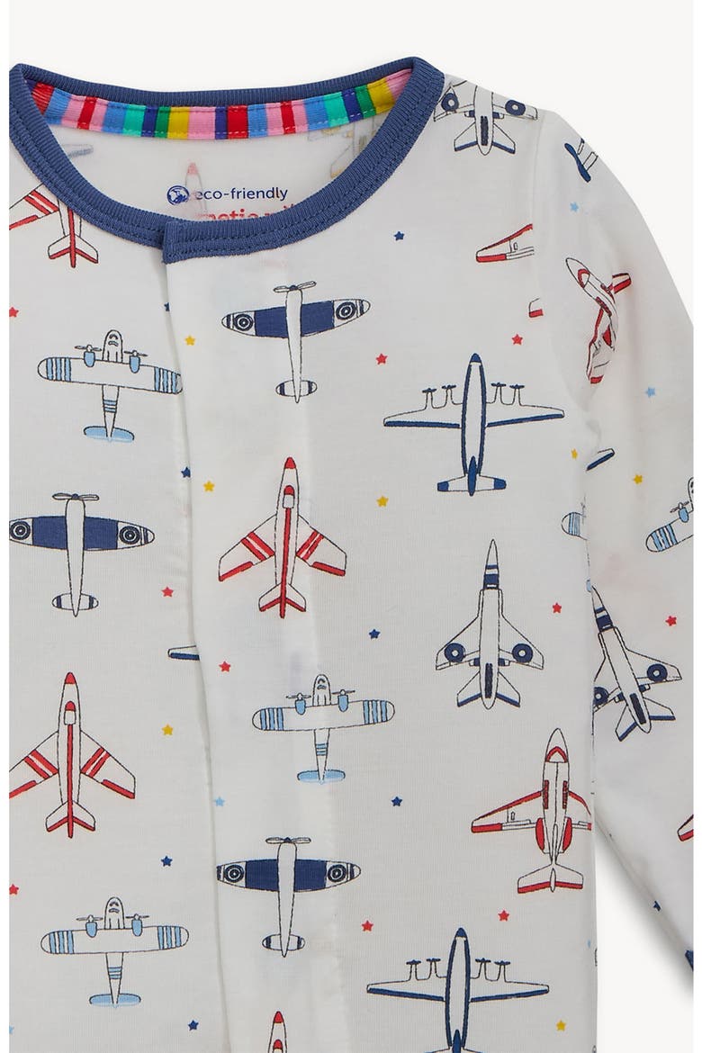 Just Plane Fun Magnetic Footie, Alternate, color, WHITE