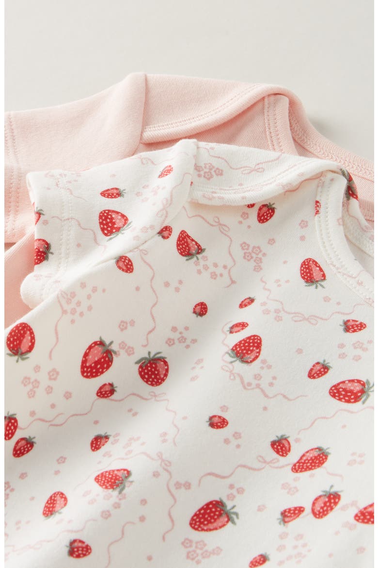 Assorted 2-Pack Bodysuits, Alternate, color, IVORY STRAWBERRY-PINK PACK