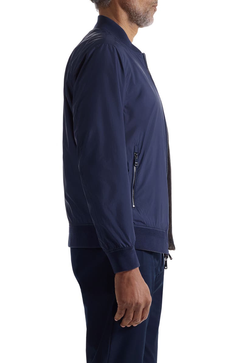 Bugatchi Reversible Water Repellent Bomber Jacket, Alternate, color, Navy