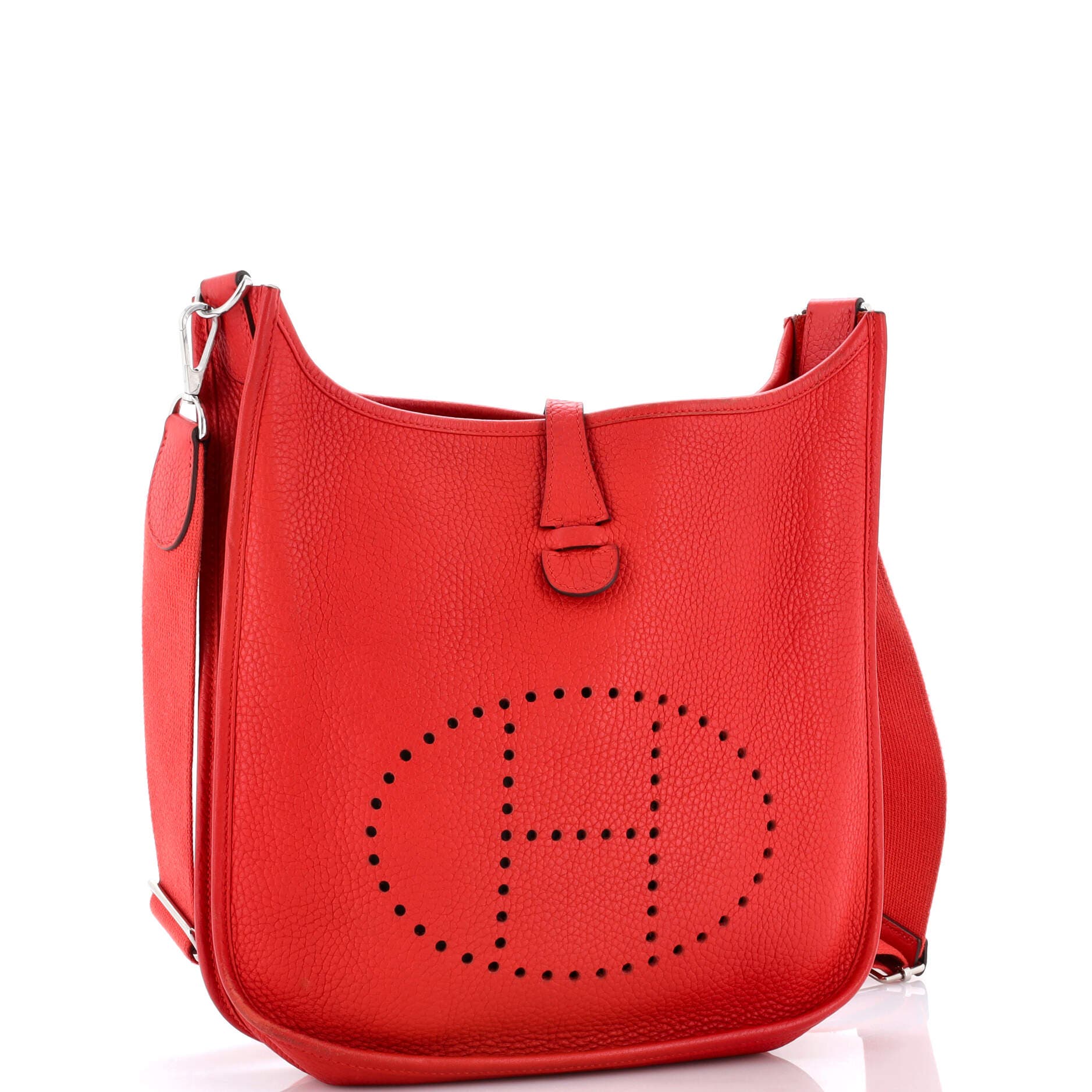 Pre-Owned Hermes Evelyne Bag Gen III Clemence PM, Alternate, color, Rouge Tomate