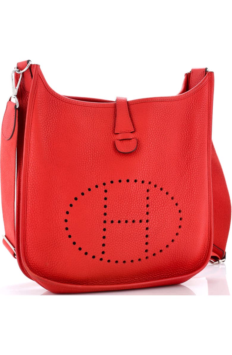 Pre-Owned Hermes Evelyne Bag Gen III Clemence PM, Alternate, color, Rouge Tomate