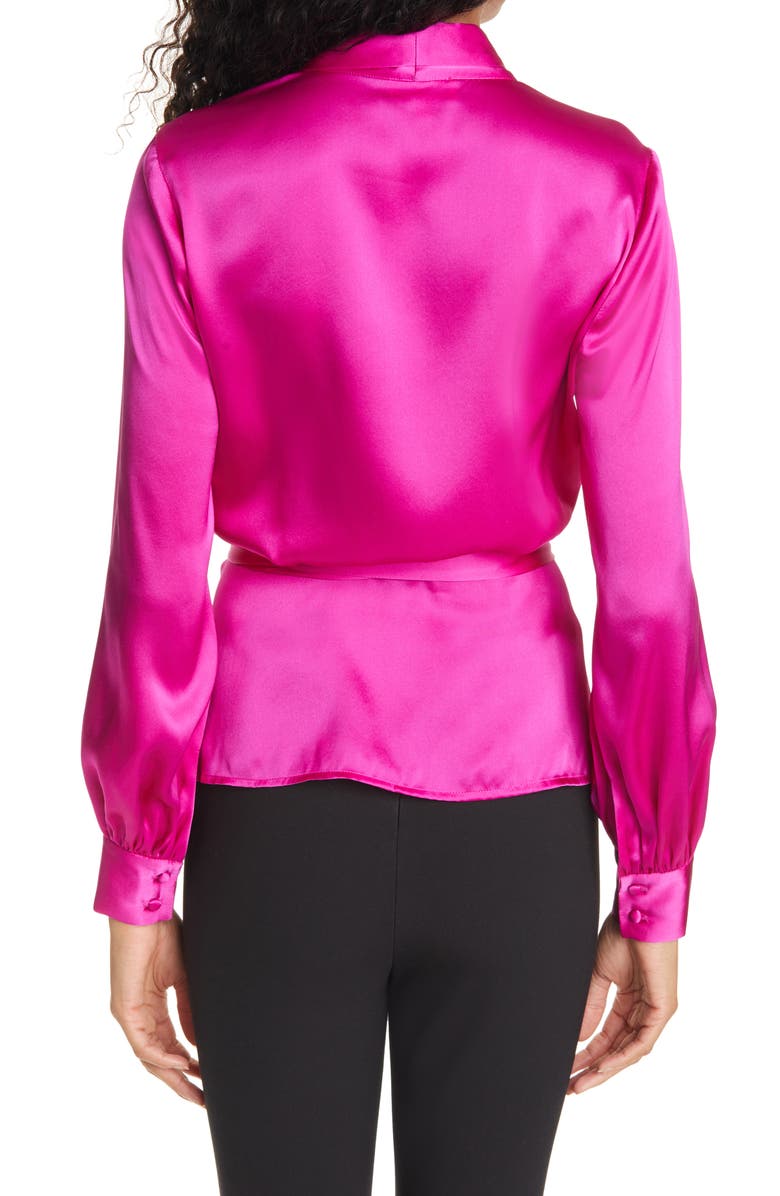 L'AGENCE Marsden Silk Wrap Blouse, Alternate, color,
