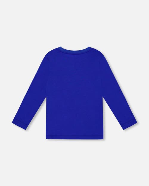 Deux Par Deux Long Sleeve Jersey Tee In Blue