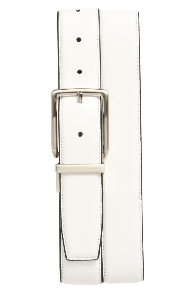 Two-Tone Reversible Belt, Main, color, WHITE