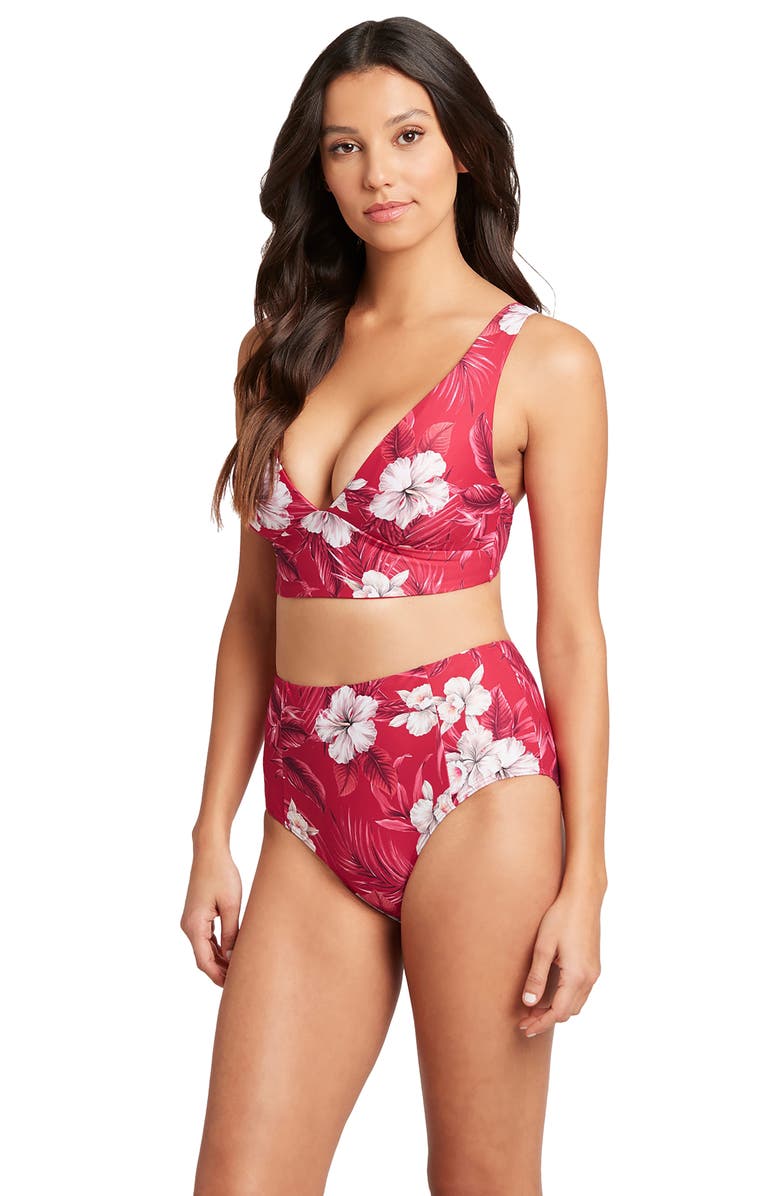 Sea Level Tropicale High Waist Bikini Bottoms, Alternate, color,