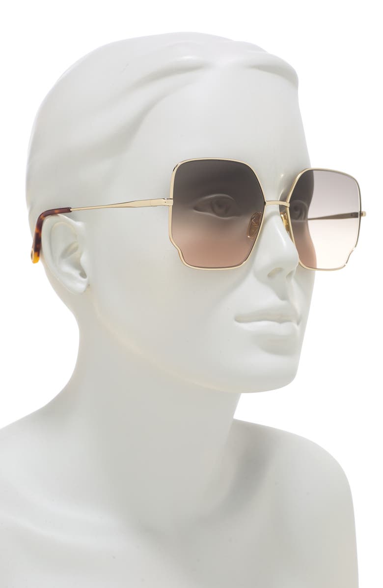 Chloé 60mm Gradient Square Sunglasses, Alternate, color, 