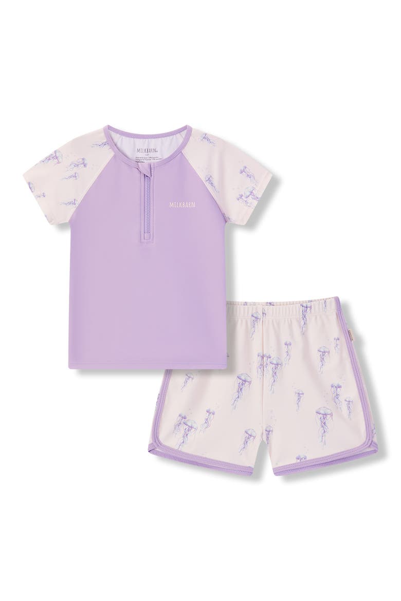 Zipper Top And Swim Trunks, Main, color, Sunset Jellyfish